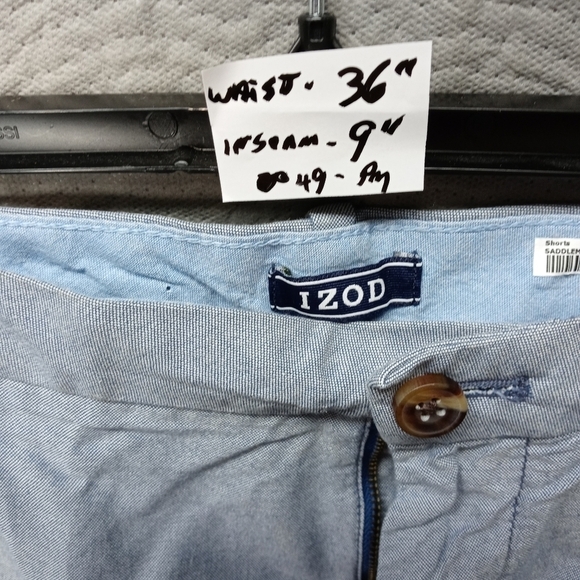 Izod men's khaki chino shorts sz 36"× 9". . 49pm - Picture 7 of 7